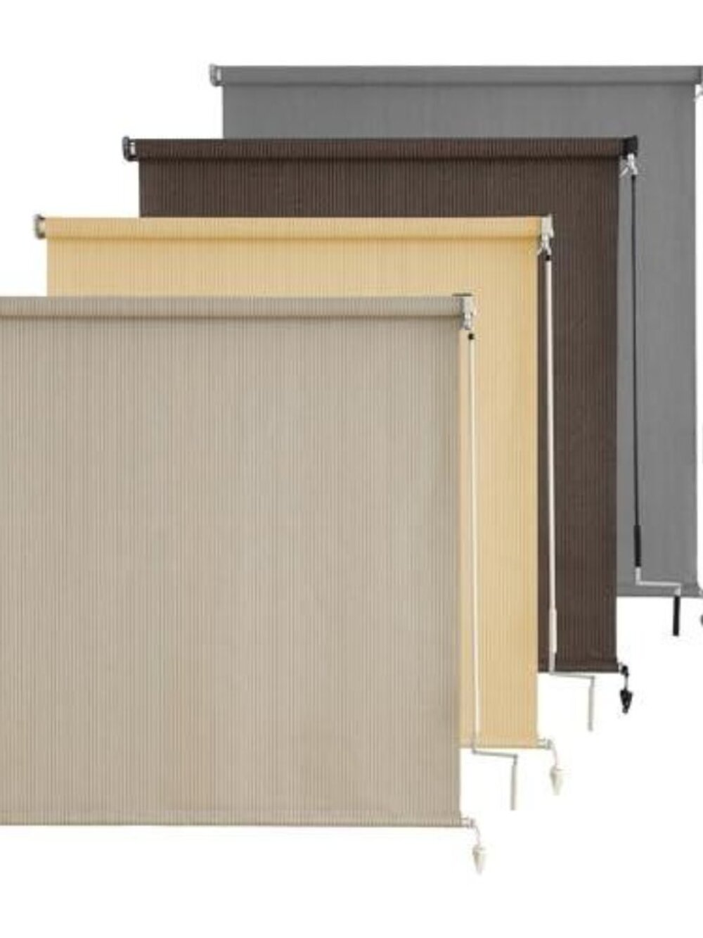 AOSKY Cordless Outdoor Roller Shades for Porch Privacy, Patio Roll Up Blinds wit